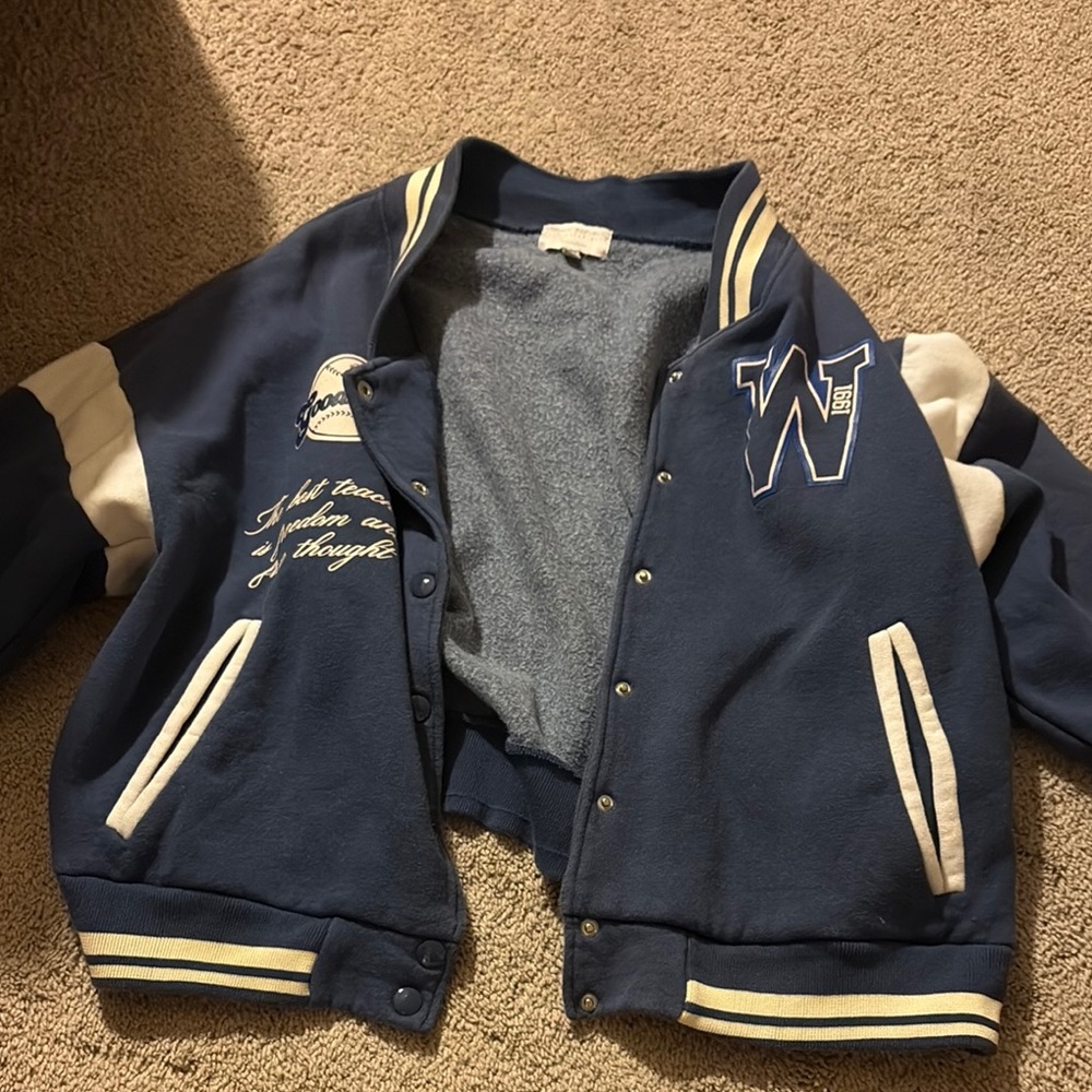 Blue and White Varsity Jacket